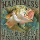 Fishing Happiness - tin sign wall decor