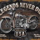 Legends - Never Die - tin sign wall decor