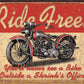 Ride Free - tin sign wall decor