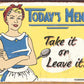 Today's Menu - tin sign wall decor