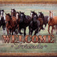 Welcome Friends - Horses - tin sign wall decor
